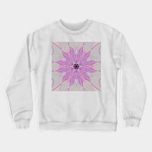 Cartoon Mandala Flower Pink and White Crewneck Sweatshirt